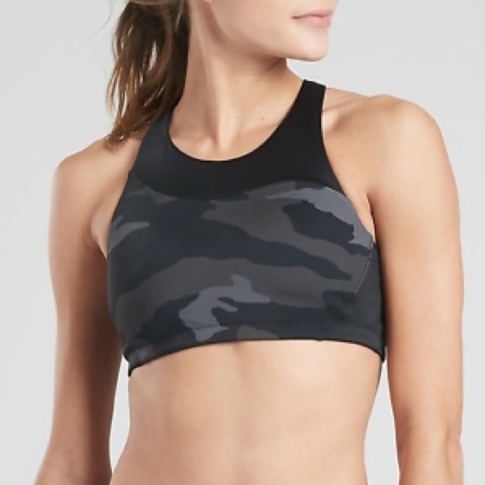 Athleta Freestyle Camo High Neck Bikini Top